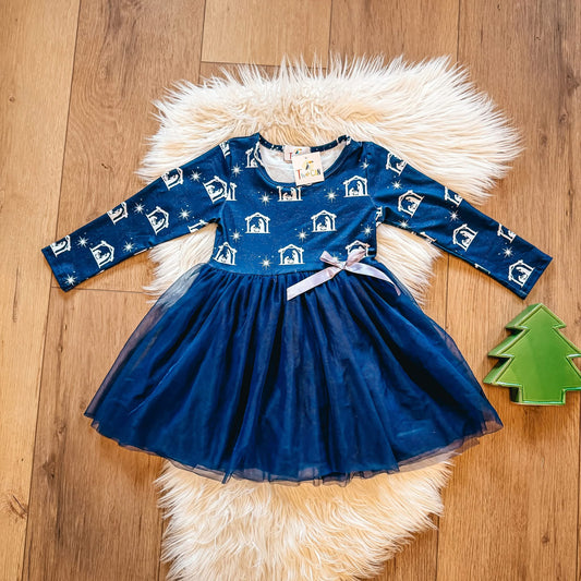 White Nativity Tulle Dress By TwoCan