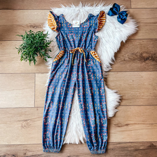 Blue & Mustard Jumpsuit by TwoCan