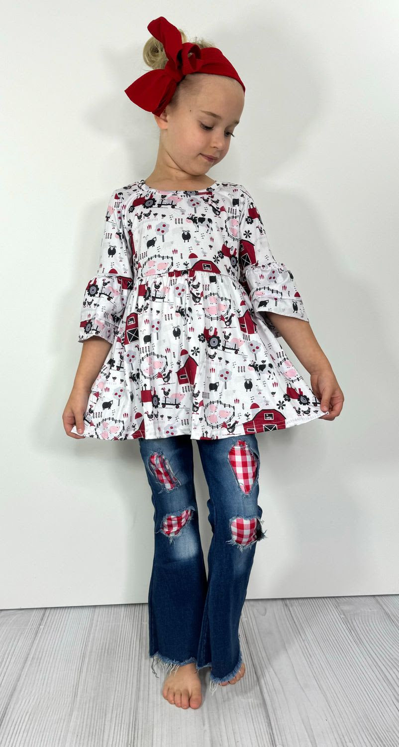 Red Barn Girls Set by Clover Cottage