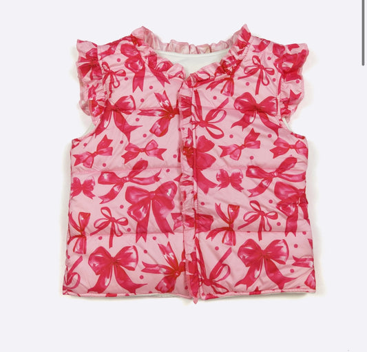 Fuschia Coquette Girls Vest By Clover Cottage