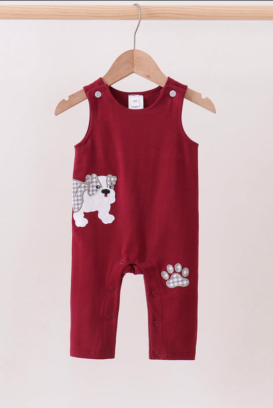 Premium Maroon Bulldog Appliqué JonJon