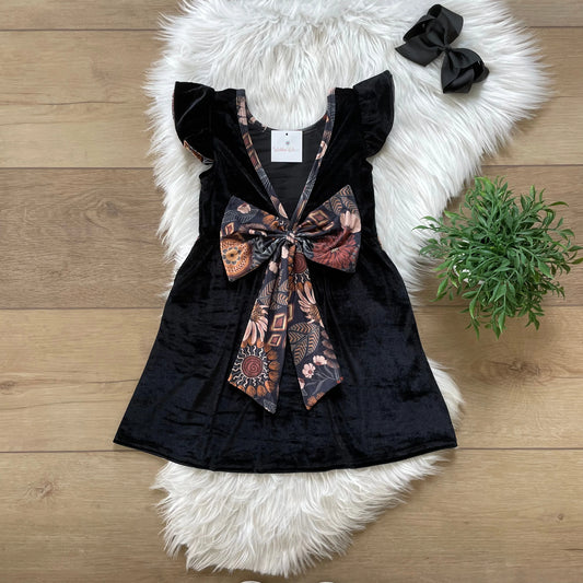 Boho Floral Bow Back Dress by Wellie Kate