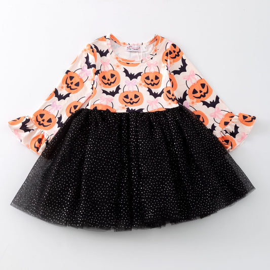 Jack•O•Lantern Tulle Dress By Clover Cottage