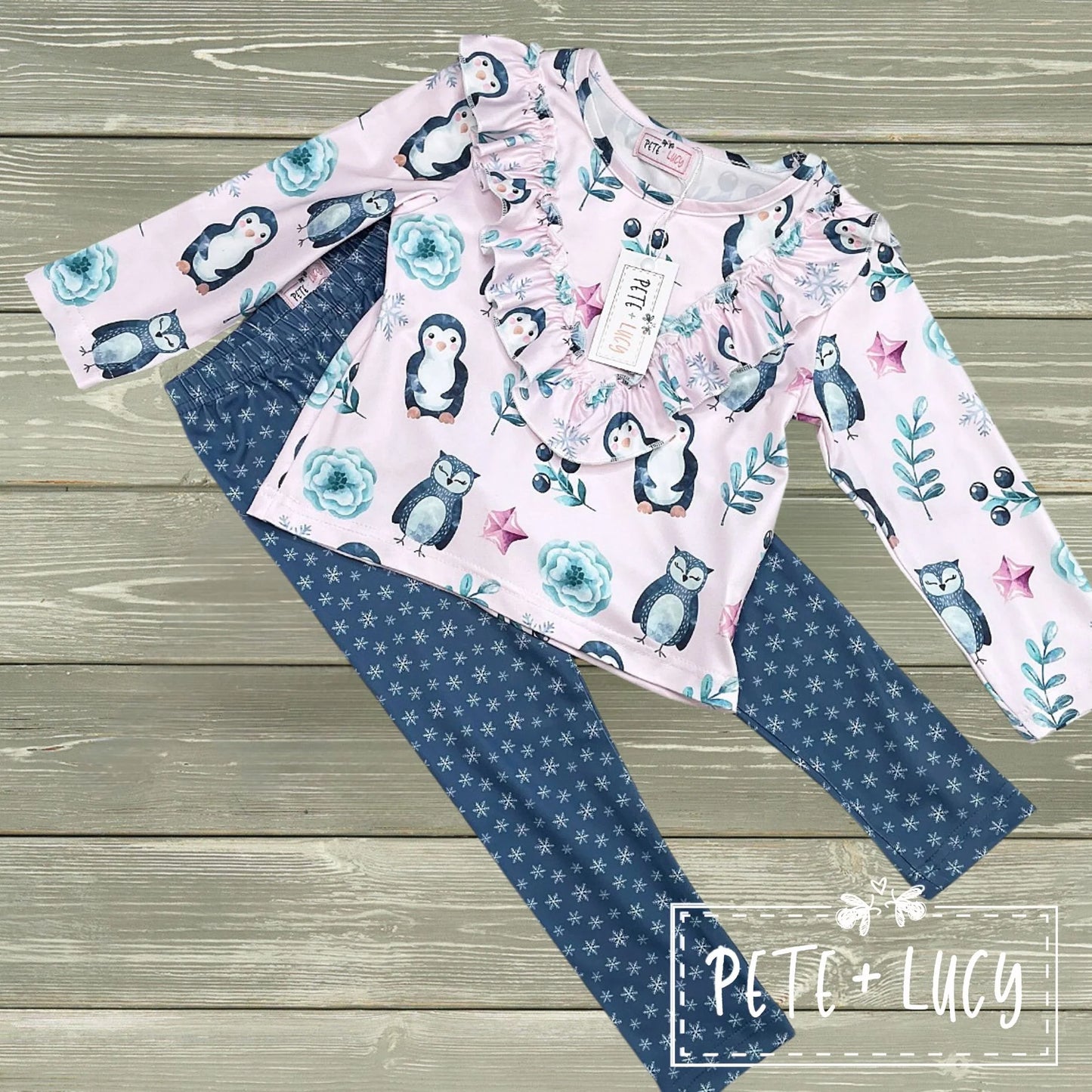Penguin & Friends Pants Set by Pete + Lucy