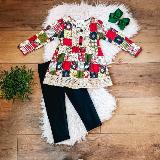 Christmas Patchwork Pants Set by TwoCan