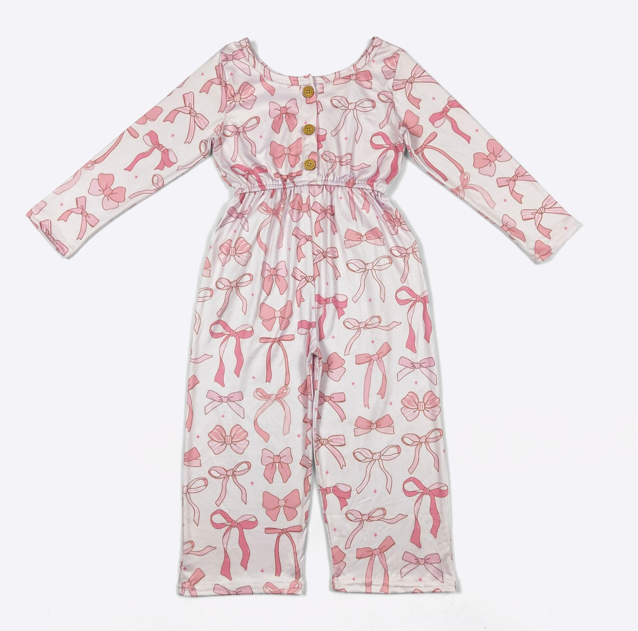 Coquette Bow Girls Romper by Clover Cottage