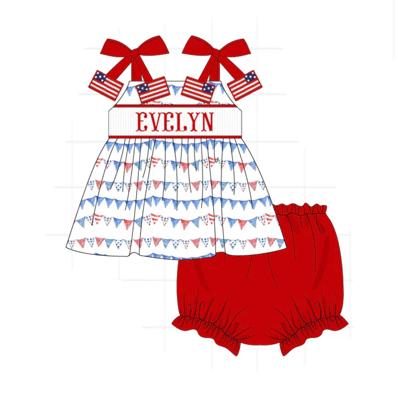 Pre-Order Patriotic Names Bloomer Set