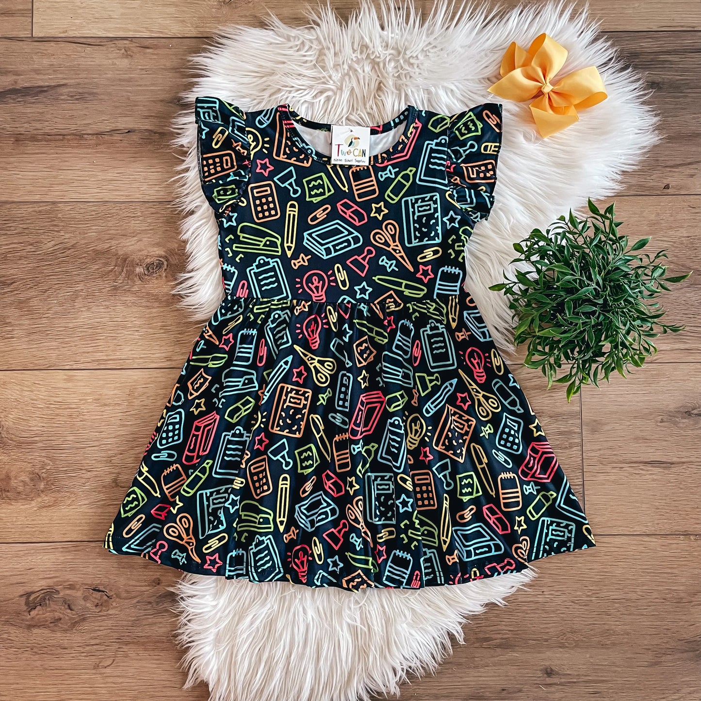 Pre-Order Neon School Supplies Dress by TwoCan