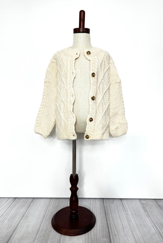 Cream Cable Cardigan by Clover Cottage