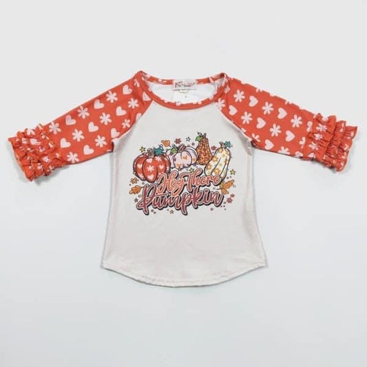 Hey There Pumpkin Raglan Tee by Clover Cottage