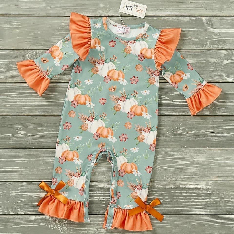Pumpkin Harvest Infant Romper by Pete + Lucy