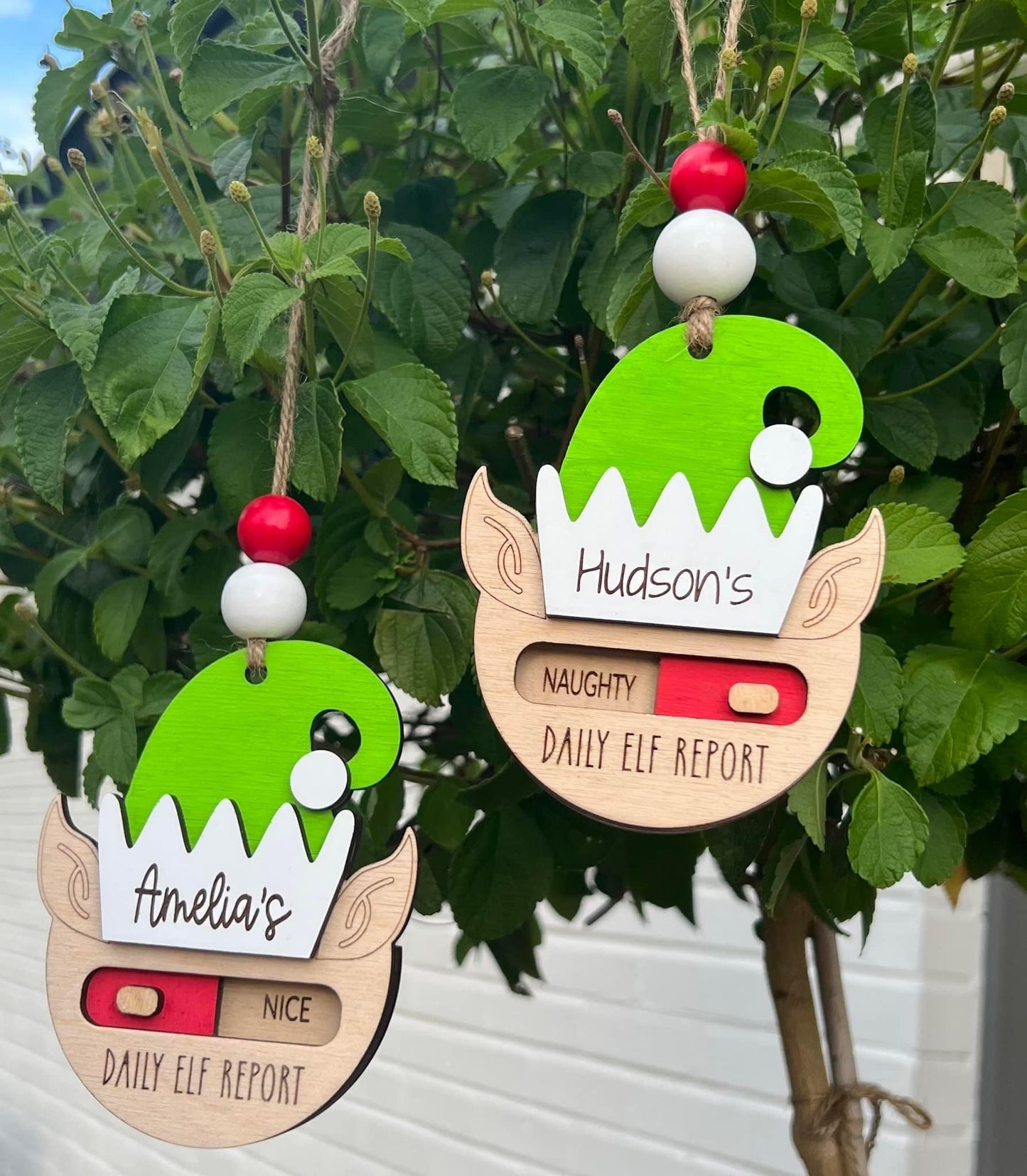 Naughty or Nice Personalized Ornament