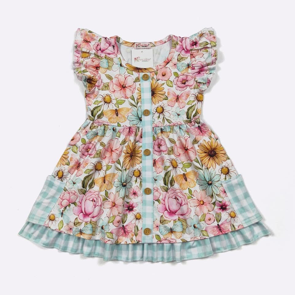 Butterfly Garden Girls Dress by Clover Cottage