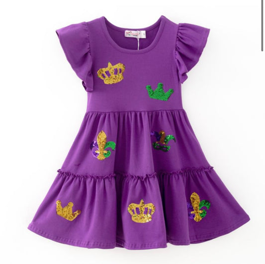 Mardi Gras Sequin Dress By Clover Cottage