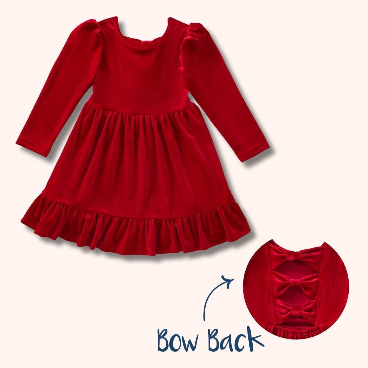 Velvet Bow Back Dress By Pete + Lucy