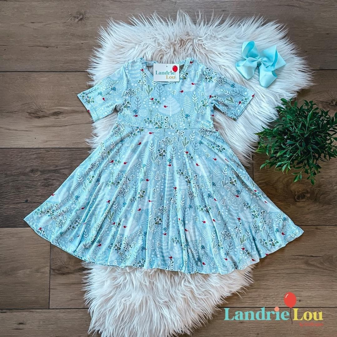 Winter Birds Twirl Dress by Landrie Lou