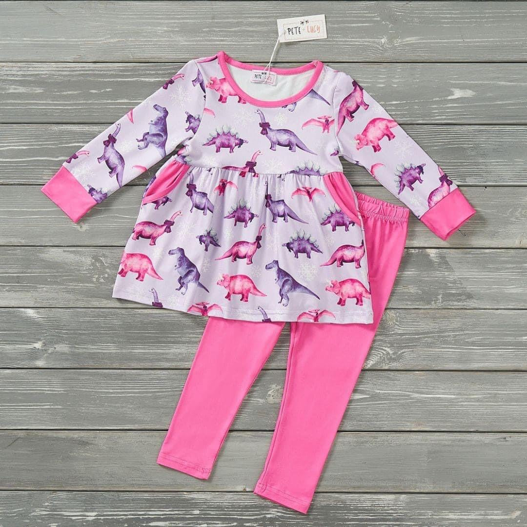 Snowy Dinos Pant Set by Pete + Lucy