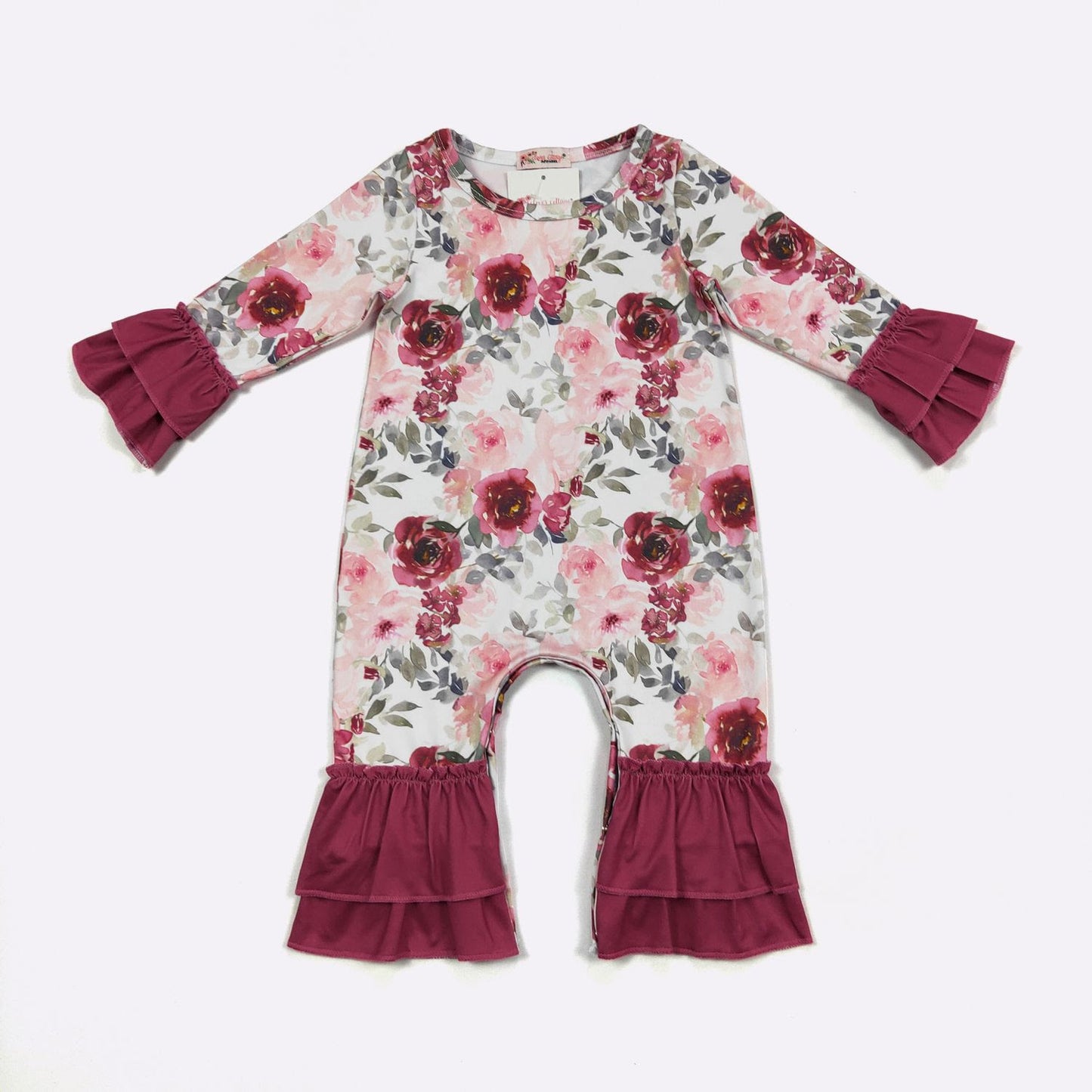 Crimson Blush Infant Romper by Clover Cottage