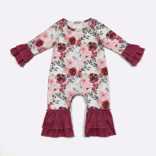 Crimson Blush Infant Romper by Clover Cottage