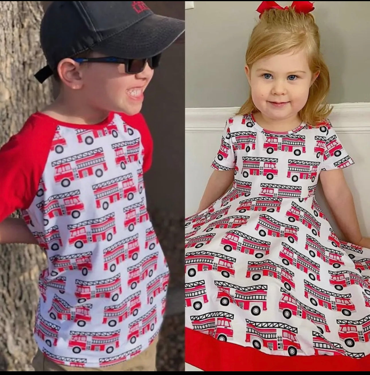 Firetruck Twirl Dress By The Little Dress Shoppe