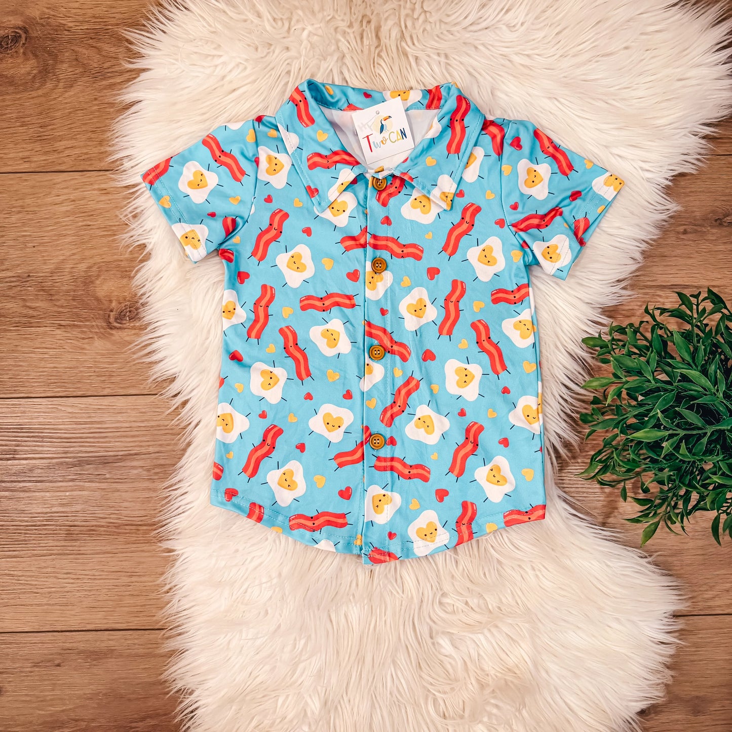 Eggs & Bacon Button Up By TwoCan