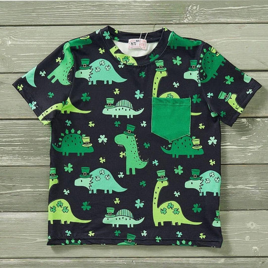 Shamrock Dino Boys Tee By Pete + Lucy