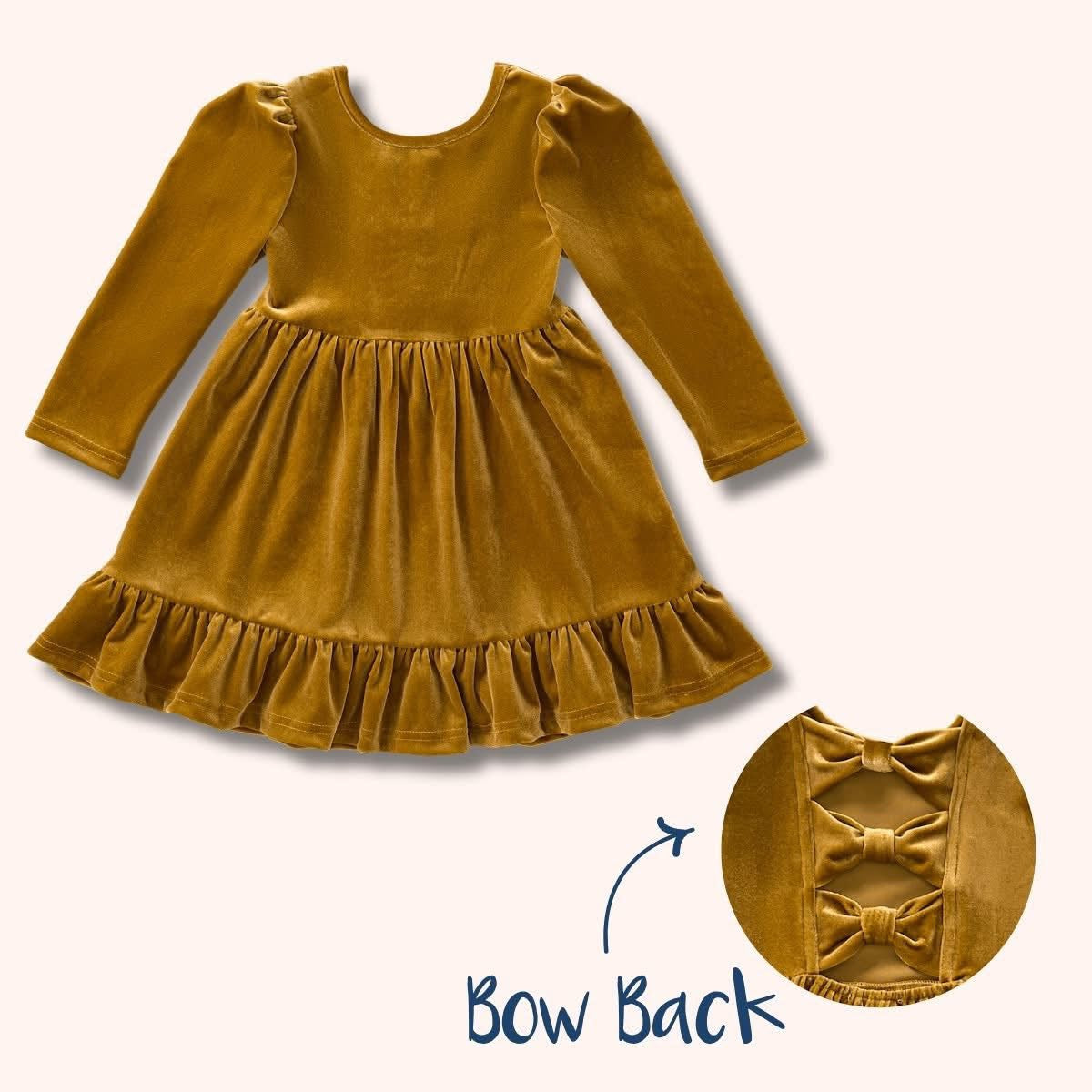 Velvet Bow Back Dress By Pete + Lucy