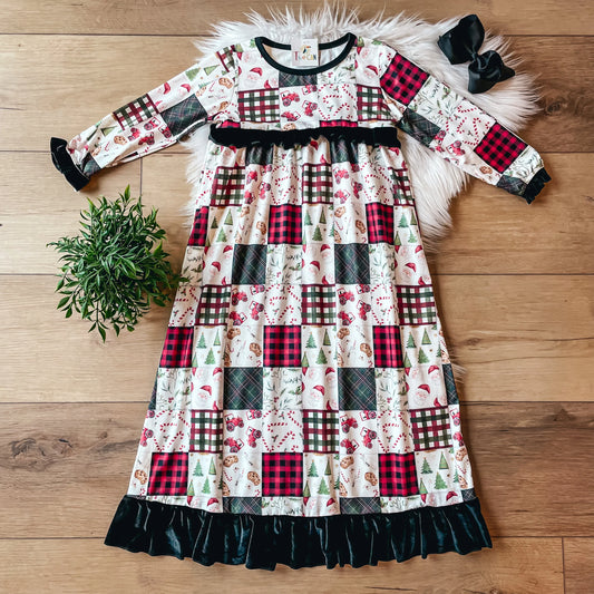 Pre-Order Christmas Patchwork Gown By TwoCan