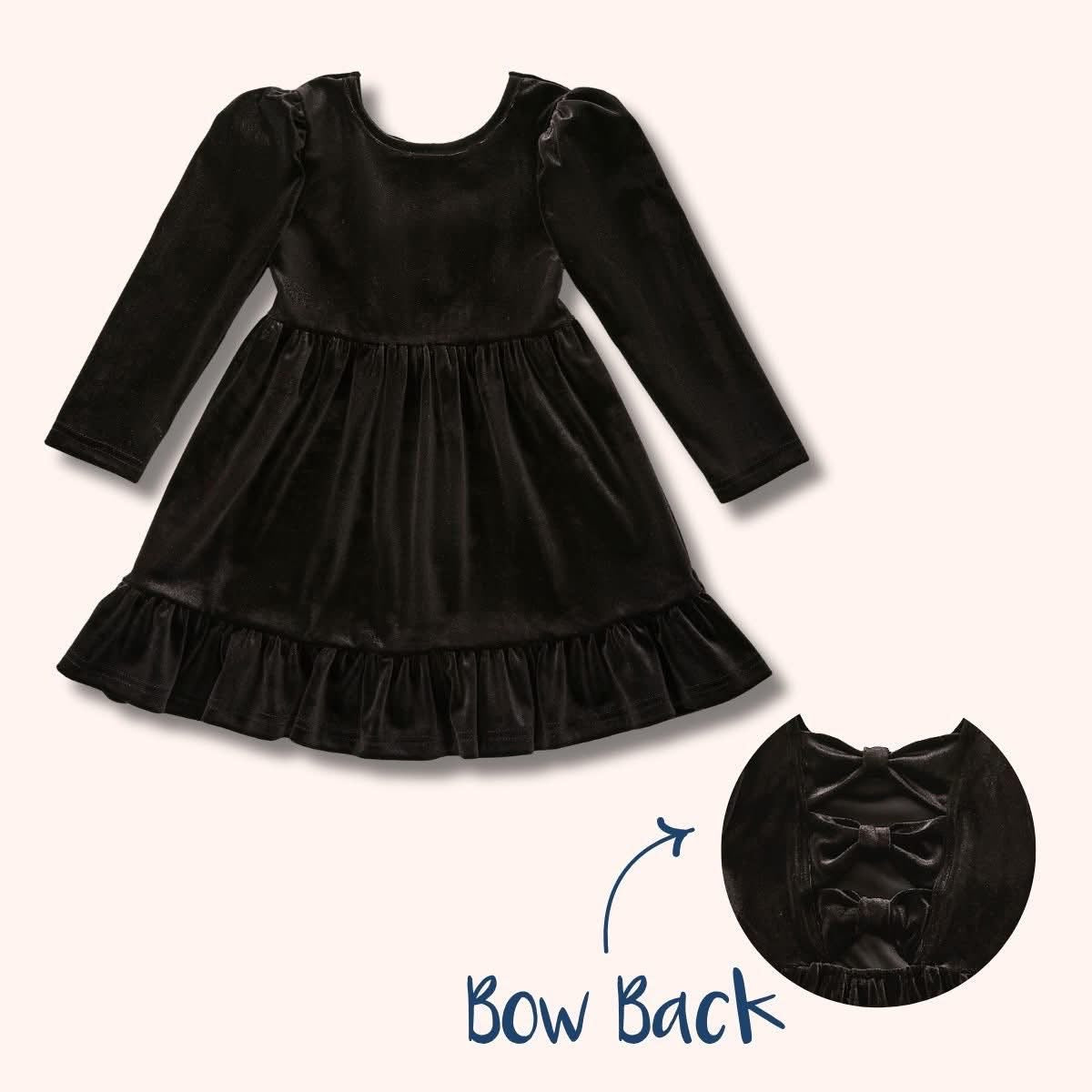 Velvet Bow Back Dress By Pete + Lucy