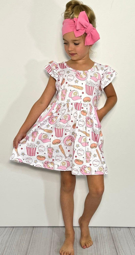 Girly Game Girls Dress by Clover Cottage