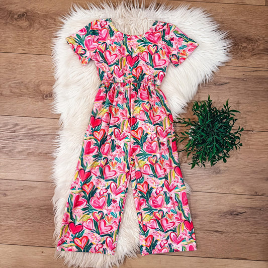 Floral Hearts Jumpsuit By TwoCan