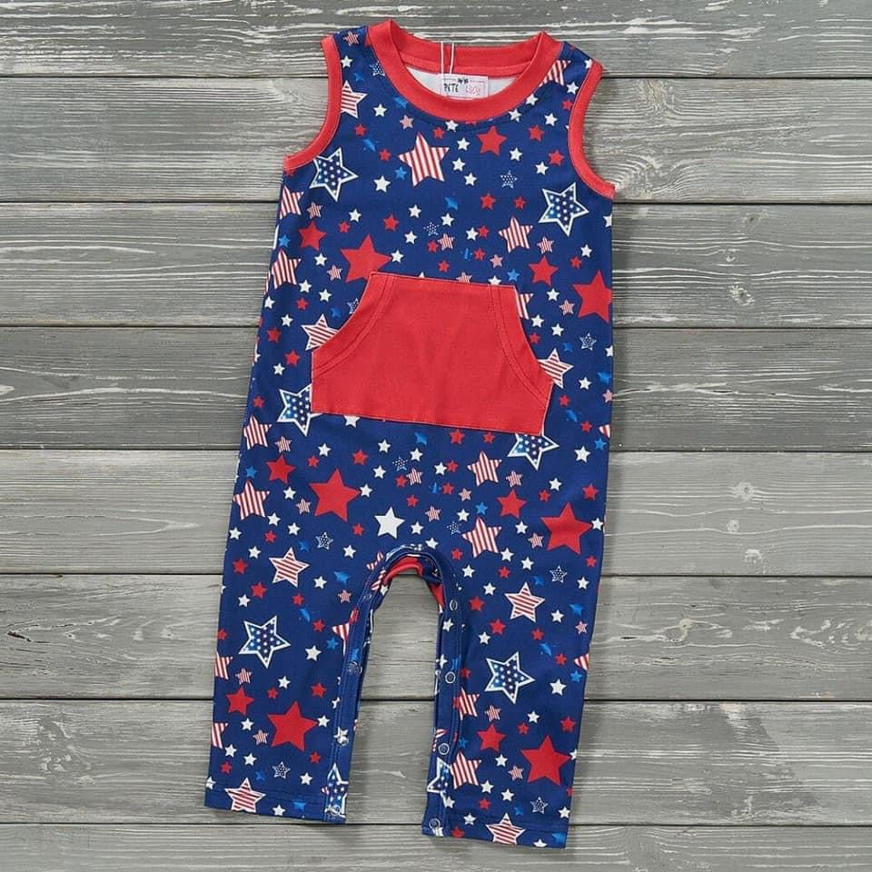 Star Spangled Infant Romper (Boys) By Pete + Lucy