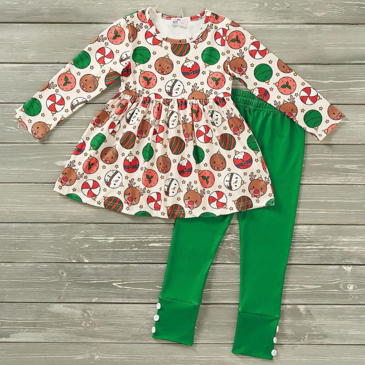 Pre-Order Christmas Ornaments Pants Set by Pete + Lucy