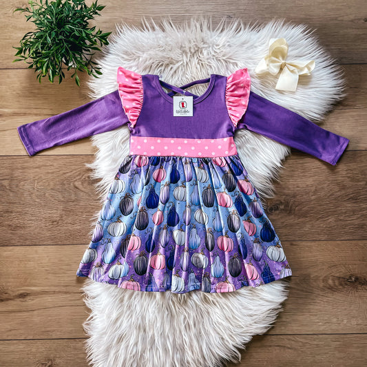 Purple Pumpkin Dress by Wellie Kate