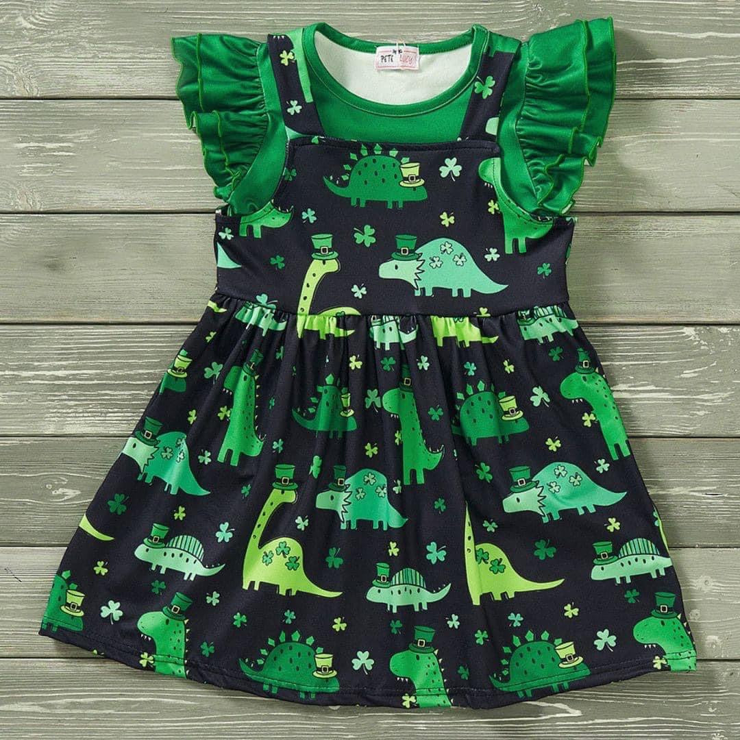 Pre-Order Shamrock Dino’s 2-Piece Dress Set by Pete + Lucy