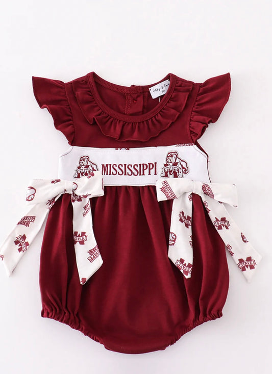 Maroon Mississippi Girls Bubble