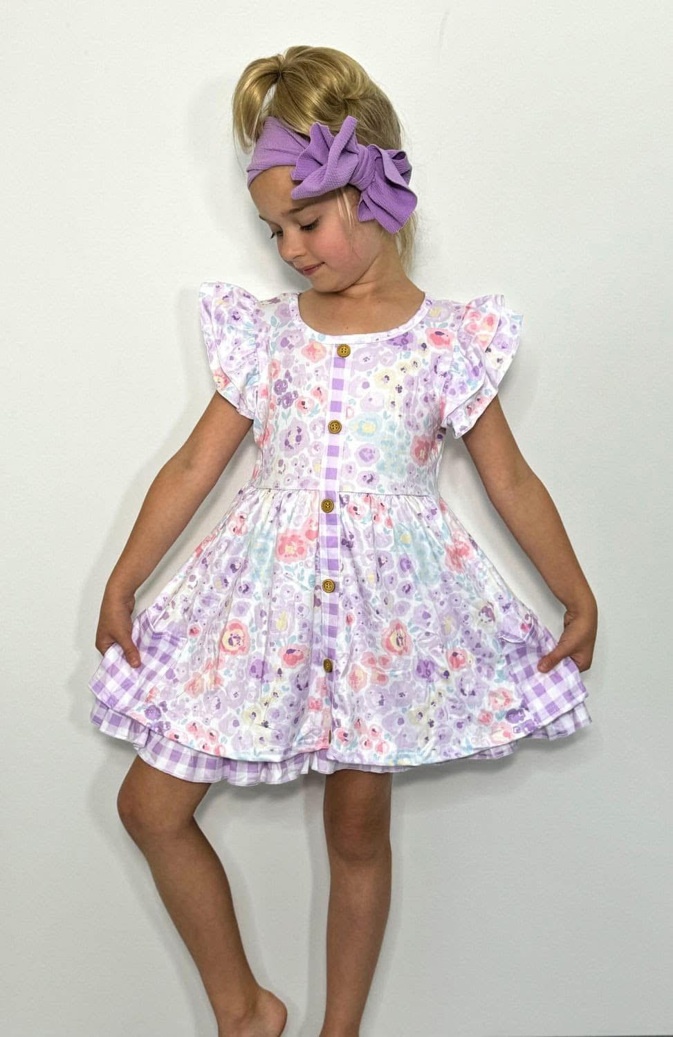 Orchid Petals Girls Dress by Clover Cottage