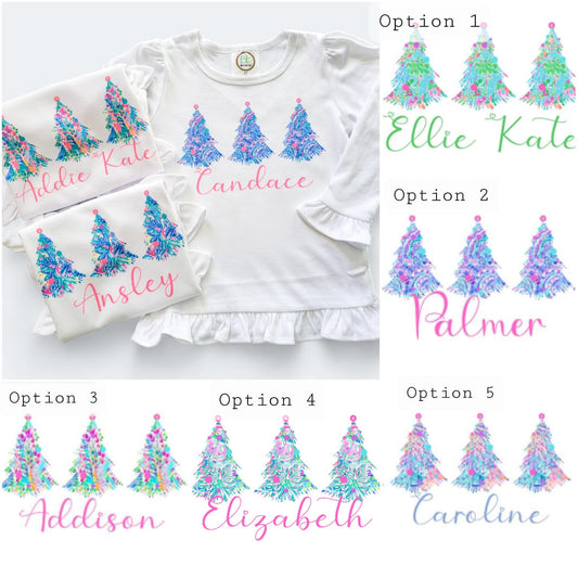 Lily Christmas Tree Ruffle Short Sleeve