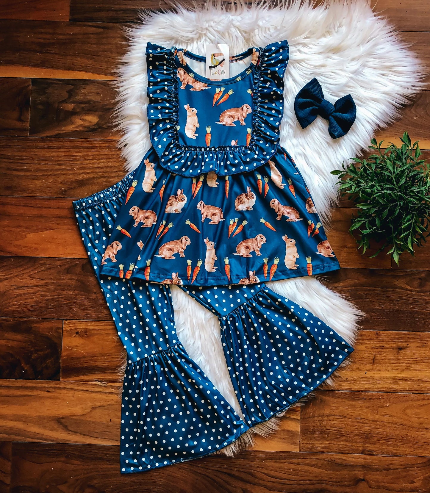 Vintage Bunnies Bell Pants Set by TwoCan