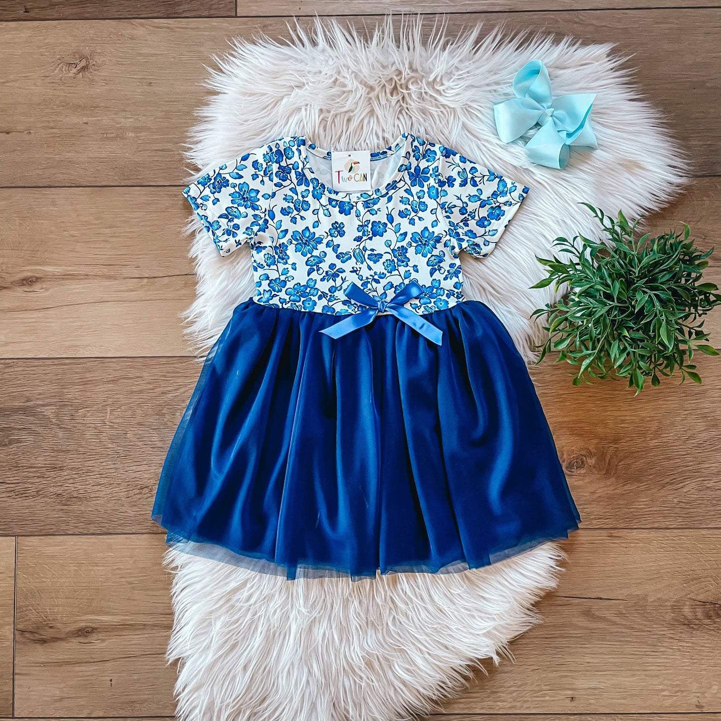Blue & White Tulle Dress by TwoCan