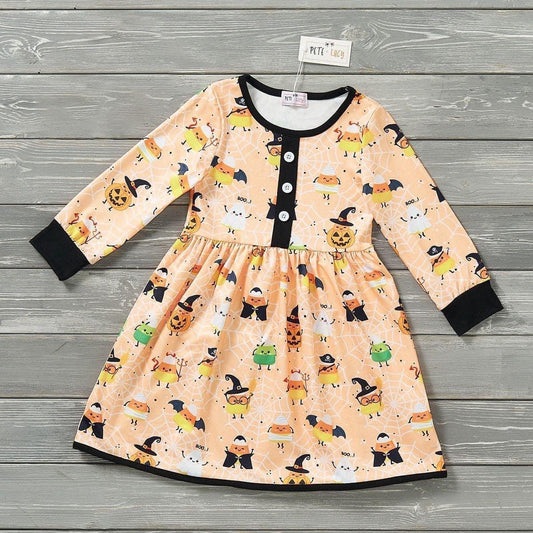 Candy Corn Costume Long Sleeve Dress by Pete + Lucy