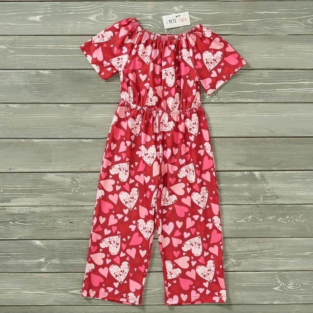 Pre-Order Heart Print Jungle Romper by Pete + Lucy