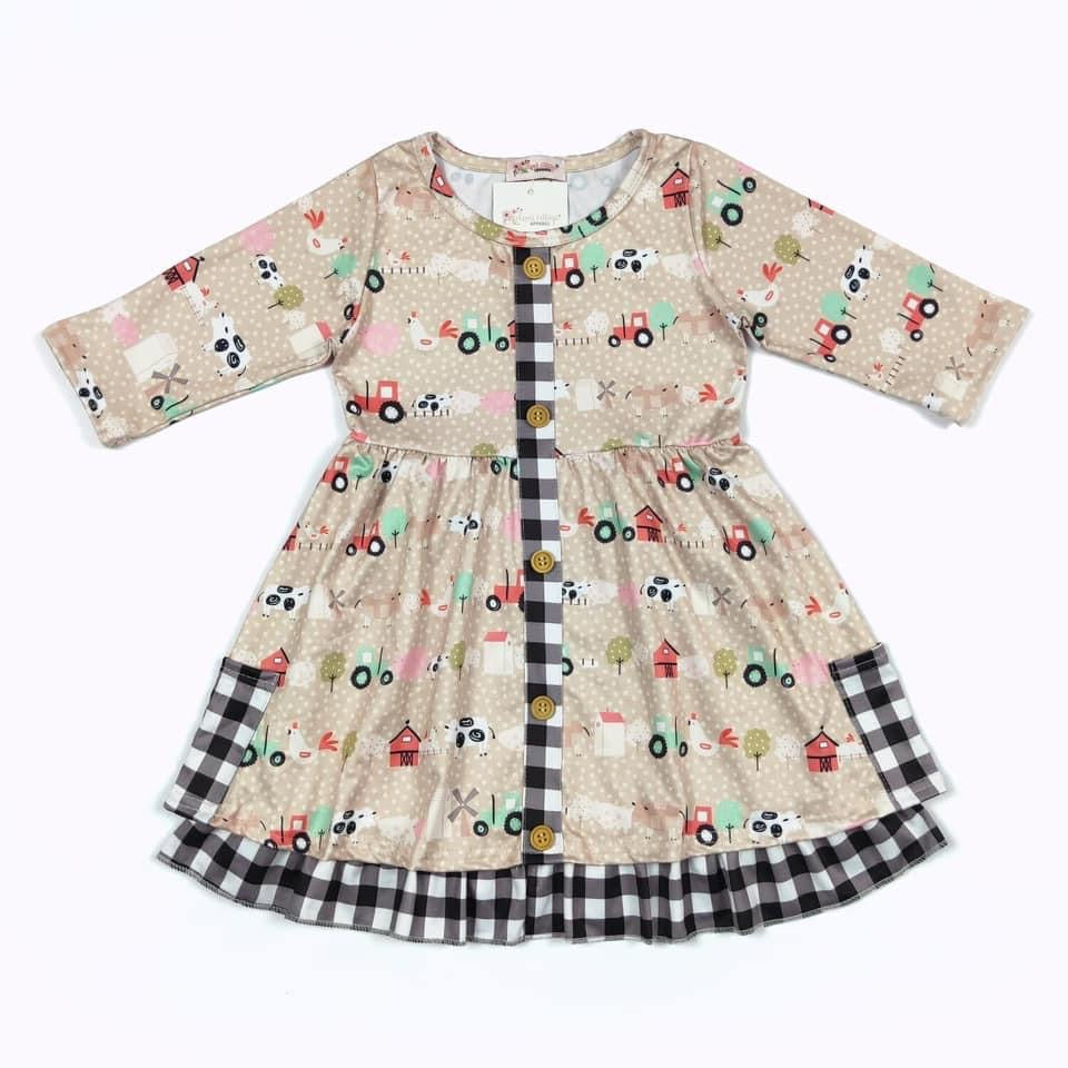 Farm Plaid Dress by Clover Cottage