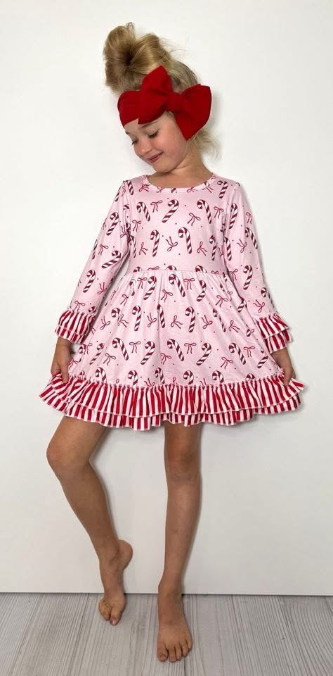 Stripes & Bows Dress By Clover Cottage