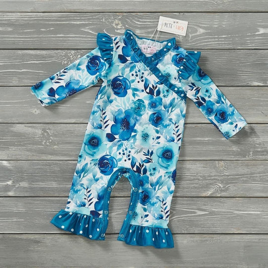 Teal Blossoms Infant Romper by Pete + Lucy