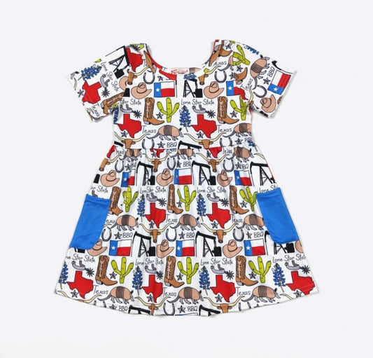 Texas Girls Dress by Clover Cottage