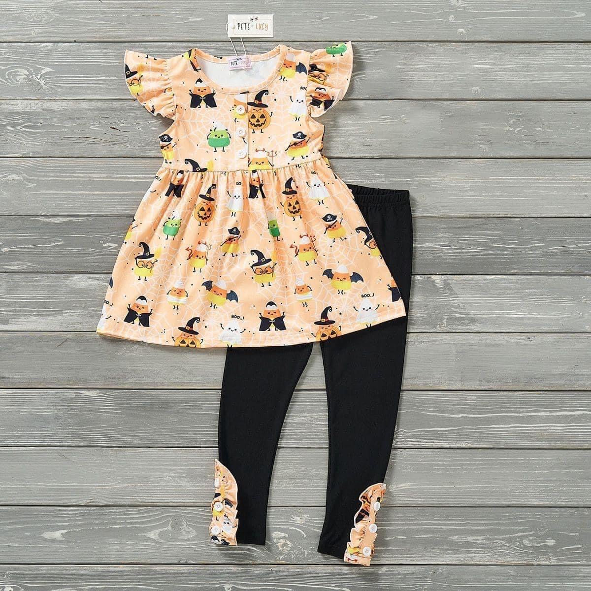 Candy Corn Costume Pants Set by Pete + Lucy (Short Sleeve)