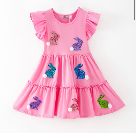 Bunny Tail Sequin Dress By Clover Cottage