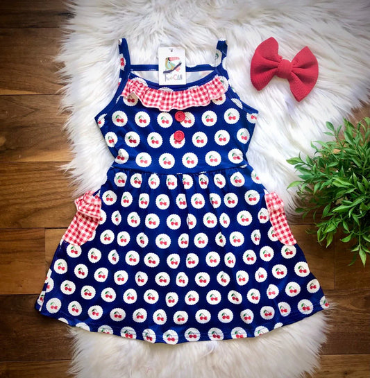 Cherry Pocket Tank Dress By TwoCan