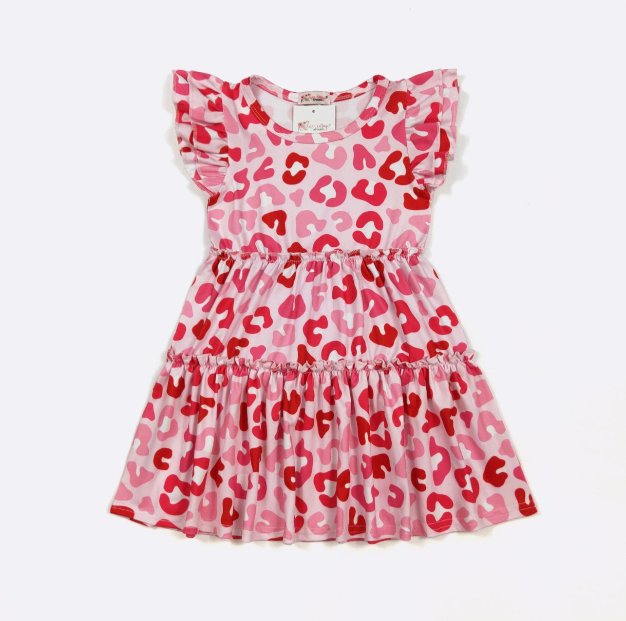 Red Leo Girls Dress By Clover Cottage